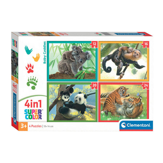 Puzzle Clementoni 4 In 1 - Baby Cuddles - Animale Dragalase din Savana
