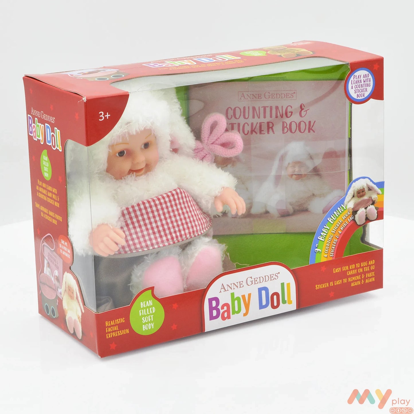 Anne Geddes - Iepuras 23 cm cu mini-carte cu stickere / 12