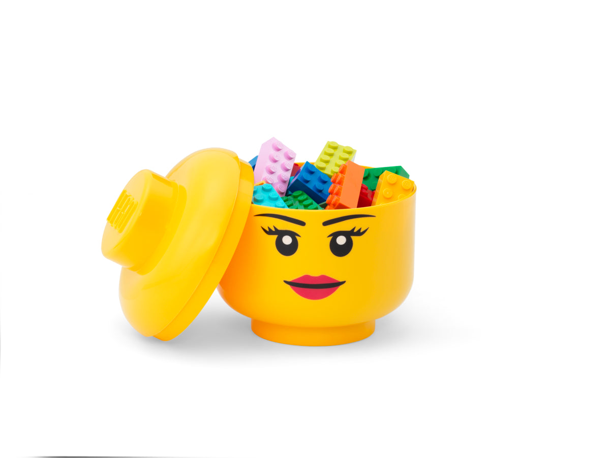 Mini Cutie Depozitare Cap Minifigurina LEGO (10,2x11,5cm) - Fata