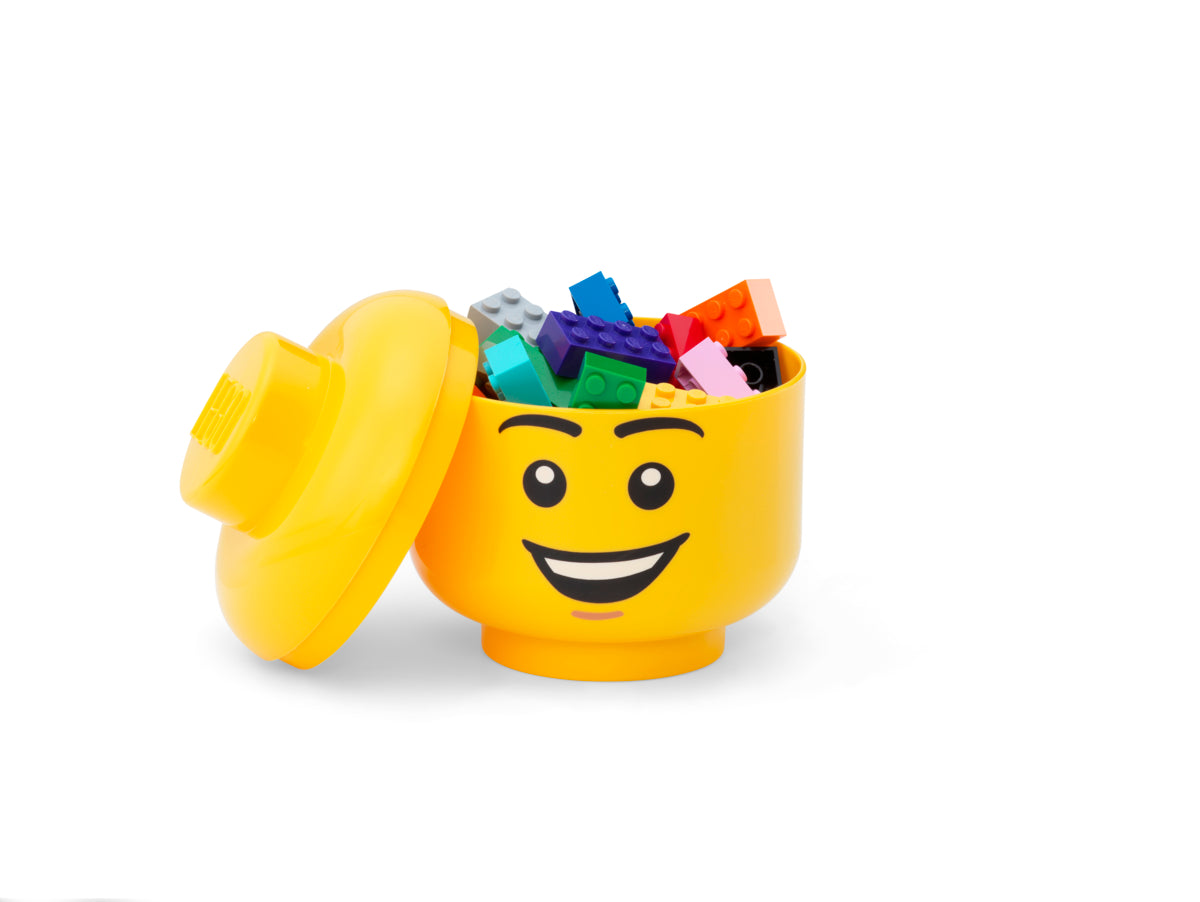 Mini Cutie Depozitare Cap Minifigurina LEGO (10,2x11,5cm) - Happy
