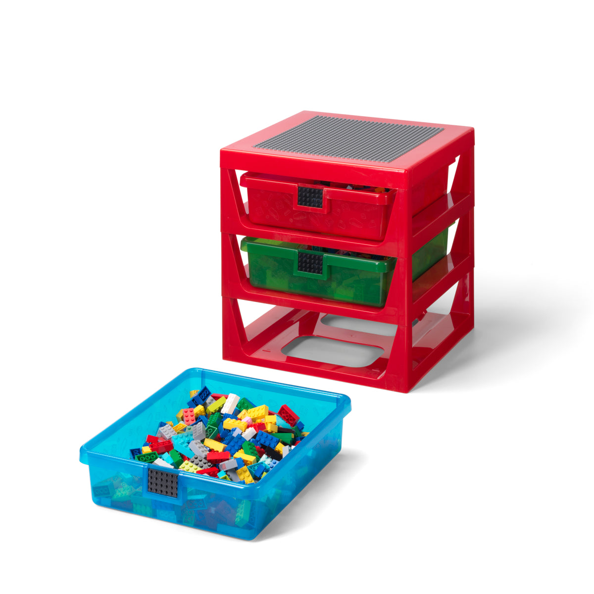 Masuta LEGO cu 3 sertare de depozitare - Rosu