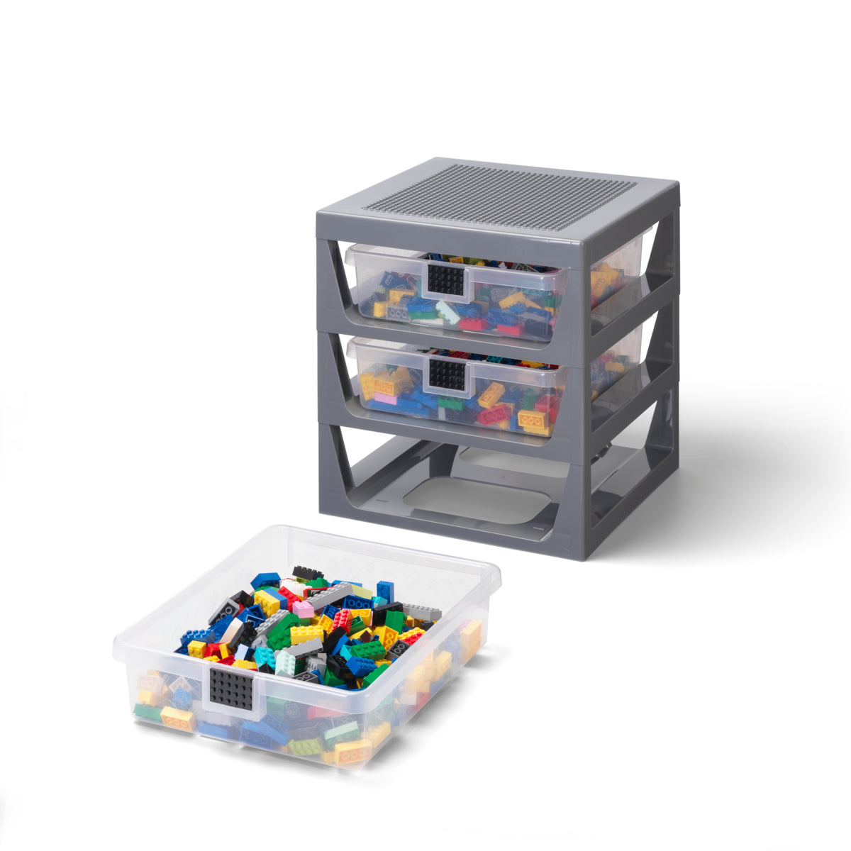 Masuta LEGO cu 3 sertare de depozitare - Gri