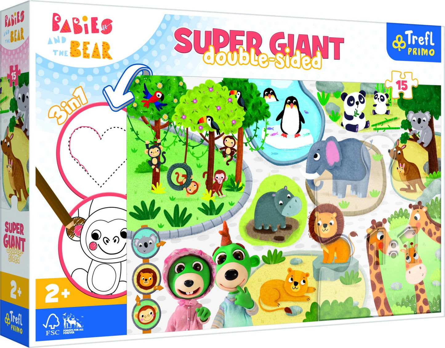 Puzzle 15 Super Giant - Babies and the Bear
