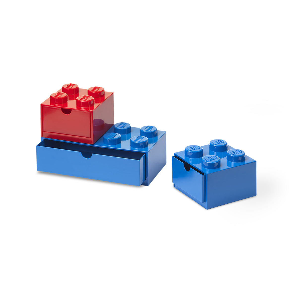 Set 3 Sertare de Birou LEGO - Albastru & Rosu