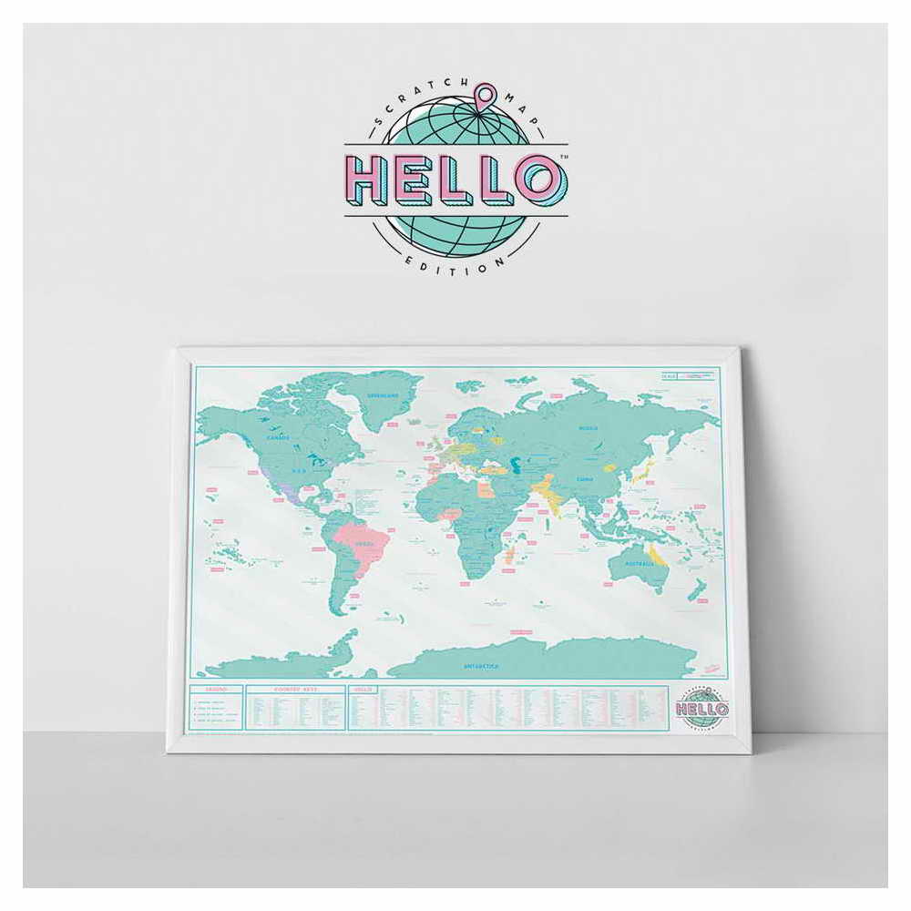 Scratch Map - Harta lumii razuibila 82x60 cm - Hello