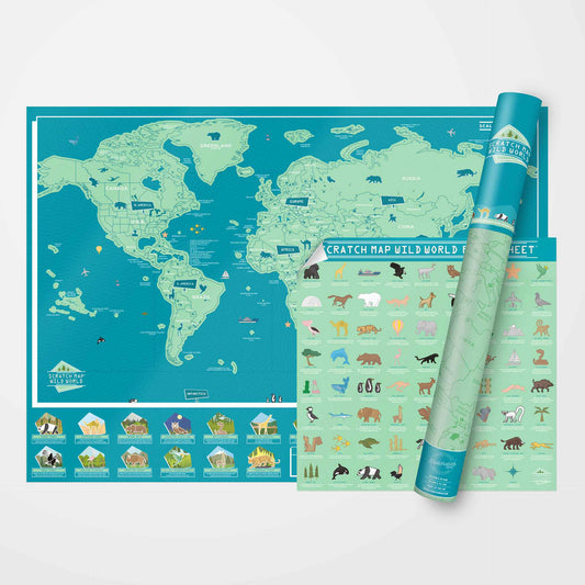 Scratch Map - Harta lumii razuibila 82x60 cm - Wild World