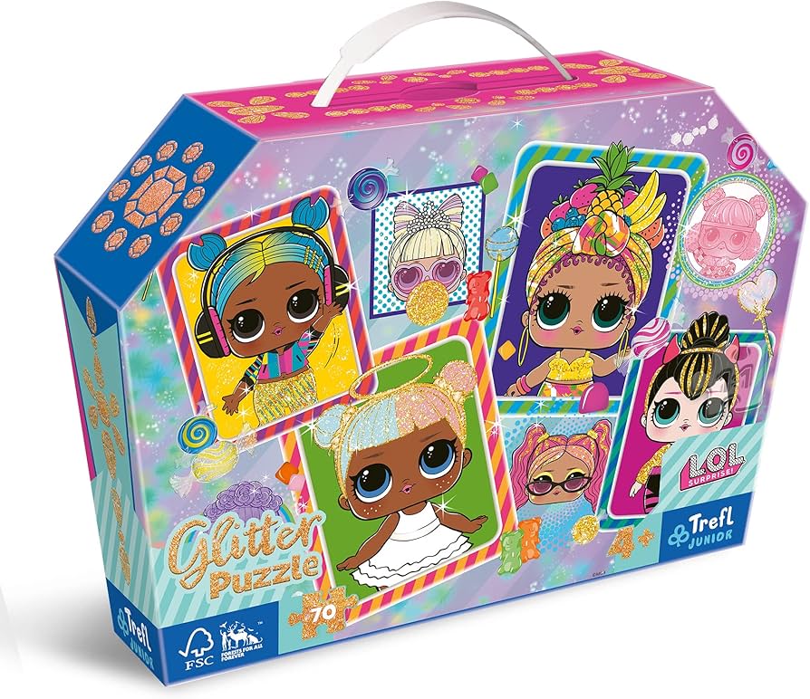 Puzzle 70 Glitter Box - Papusi colorate LOL Surprise!