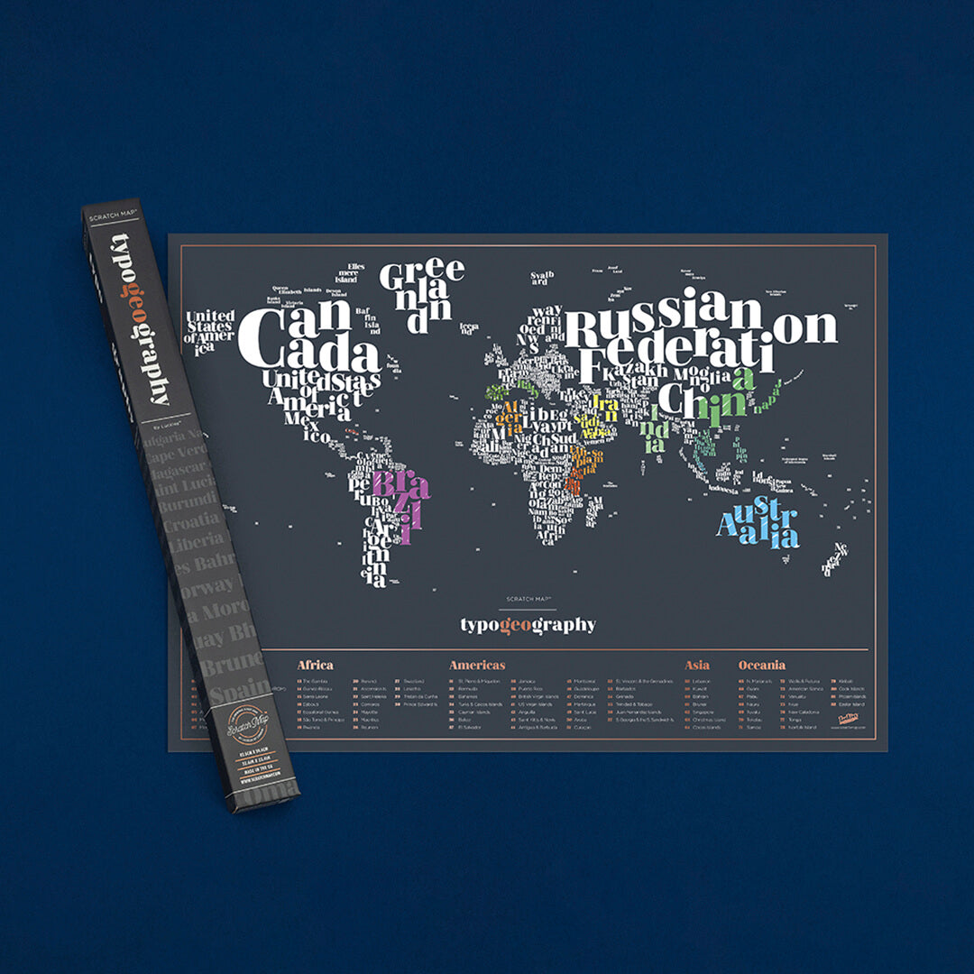 Scratch Map - Harta lumii razuibila 82x60 cm - Typo