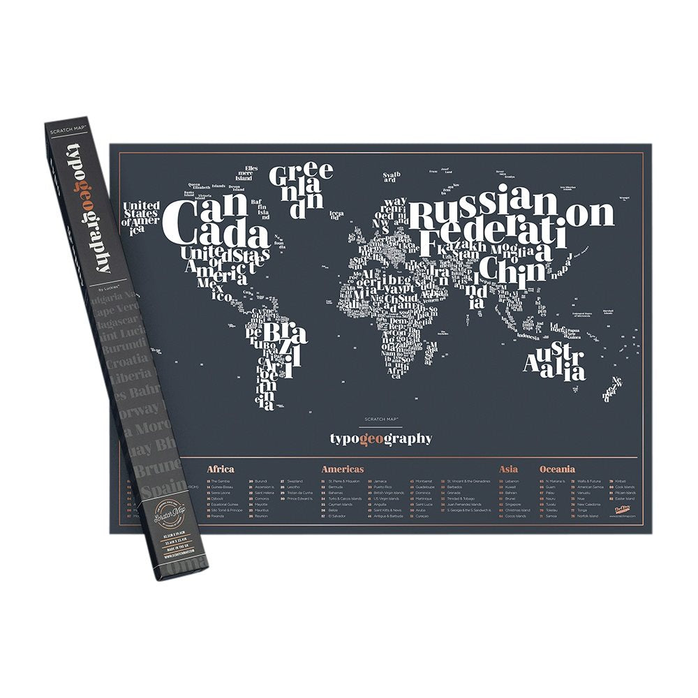 Scratch Map - Harta lumii razuibila 82x60 cm - Typo