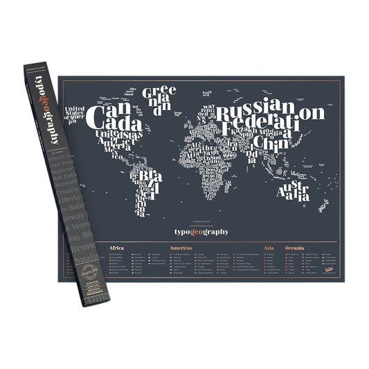 Scratch Map - Harta lumii razuibila 82x60 cm - Typo