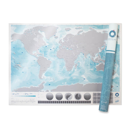 Scratch Map - Harta lumii razuibila 82x60 cm - Oceans