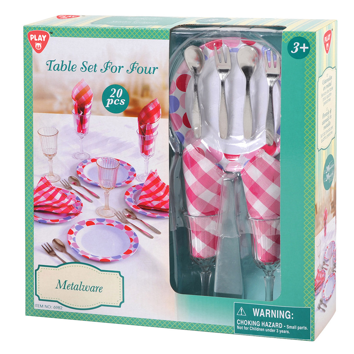 Table Set For Four - Set farfurii si tacamauri metalice 20 piese