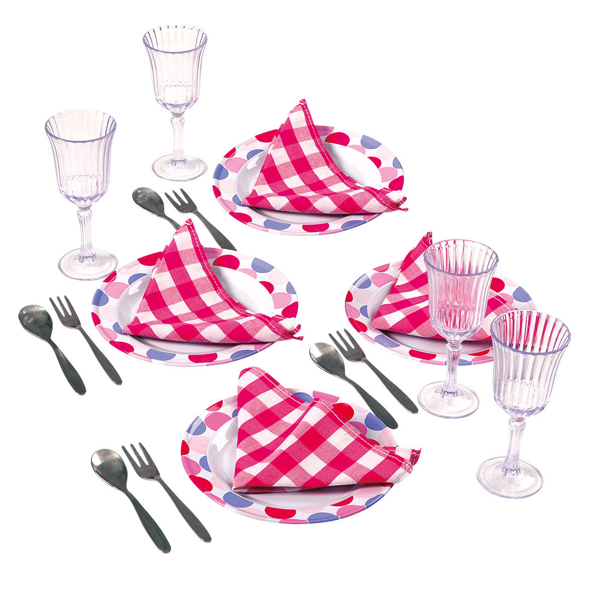 Table Set For Four - Set farfurii si tacamauri metalice 20 piese