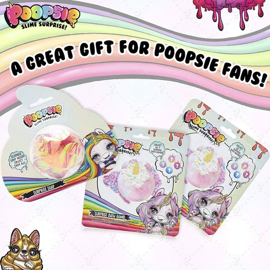 Poopsie Slime Surprise! - set 2 bombe de baie + set 2 sapunuri
