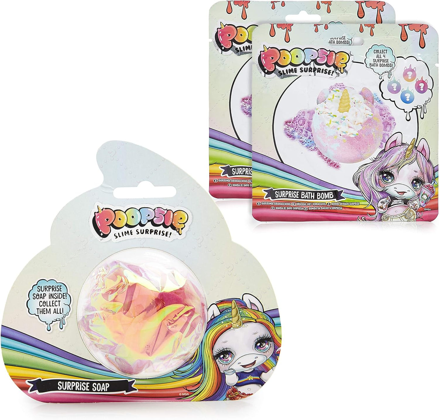 Poopsie Slime Surprise! - set 2 bombe de baie + set 2 sapunuri