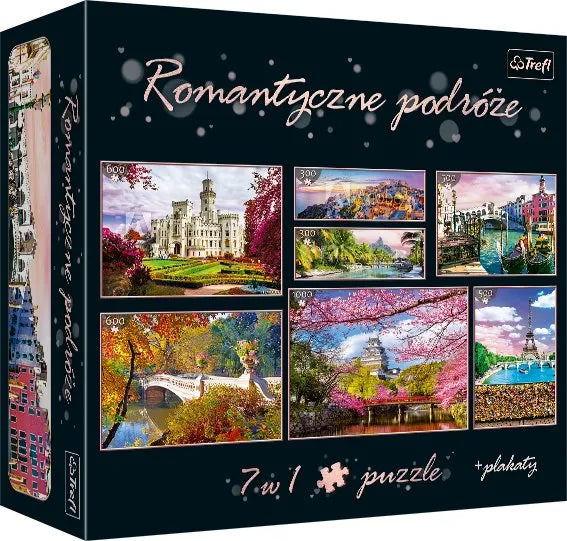 Puzzle 7 in 1 (300-500-600-1000) - Romantic Travels