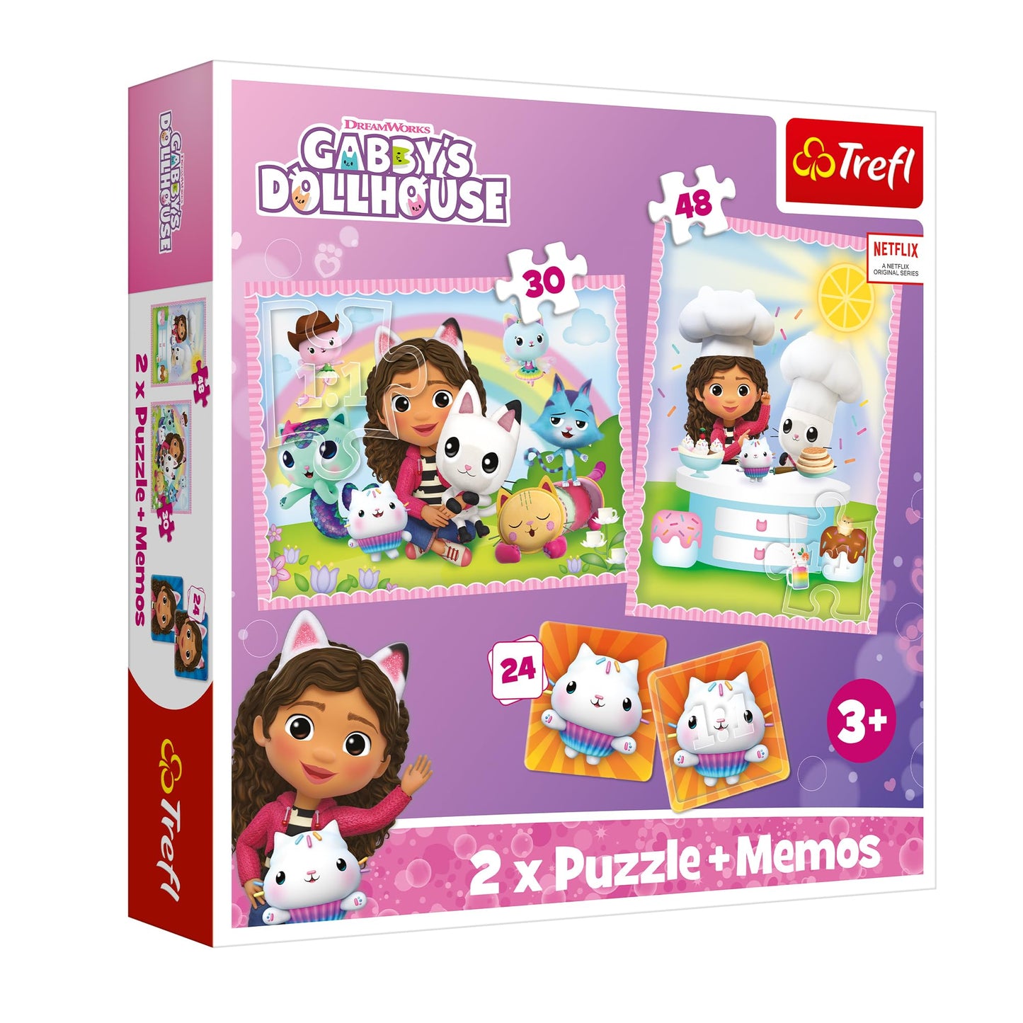 Puzzle 2x (30+48) + Memos (24) - Gabby cu pisicutele ei