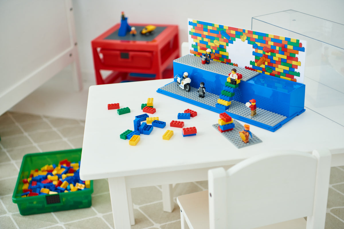 Vitrina (19.2x39,8x14,9cm) Expunere si Joaca LEGO Iconic - Albastru