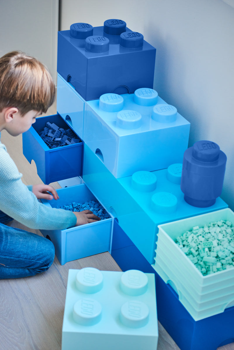 Cutie depozitare LEGO rotunda 1x1 - Albastru
