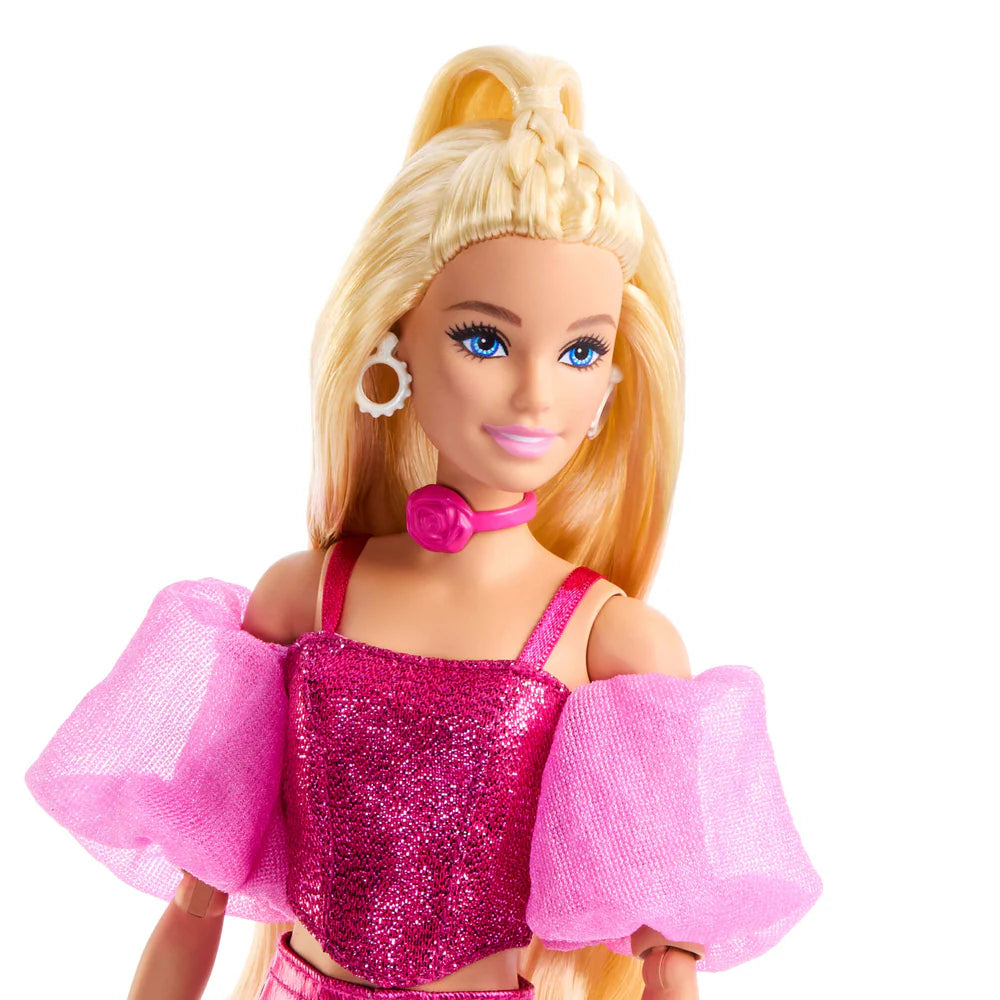 Papusa Barbie Deluxe Style #5 - Metallic Outfit tinuta roz / 2