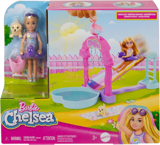 Mattel  Set de joaca Barbie - Chelsea Rainbow Water Slide