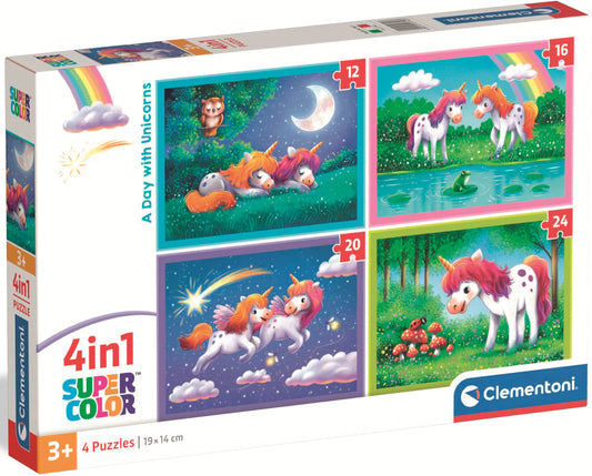 Puzzle Clementoni 4 In 1 - Unicorni