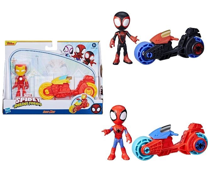 Spidey Prietenii Extraordinari - Set Motocicleta Si Figurina 10 Cm, ASST / 12