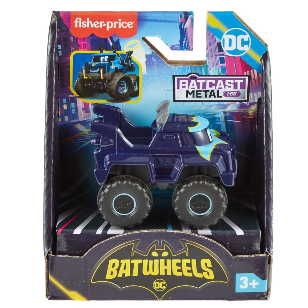 Mini vehicul din metal Fisher Price, Buff the Bat-Truck, 1:55