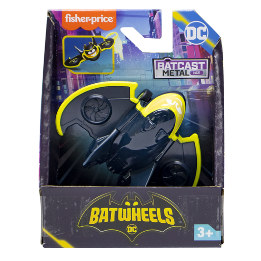 Mattel  Mini vehicul din metal Fisher Price, Batwing The Bat Plane, 1:55