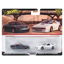 Mattel  Set Hot Wheels Premium -Mazda RX7 FC Pandem & '04 Mazda Mazdasspeed Miata