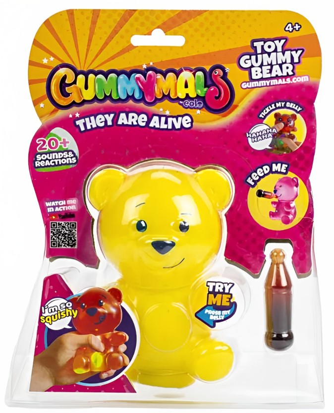 Ursulet interactiv Gummymals Galben, 12 cm