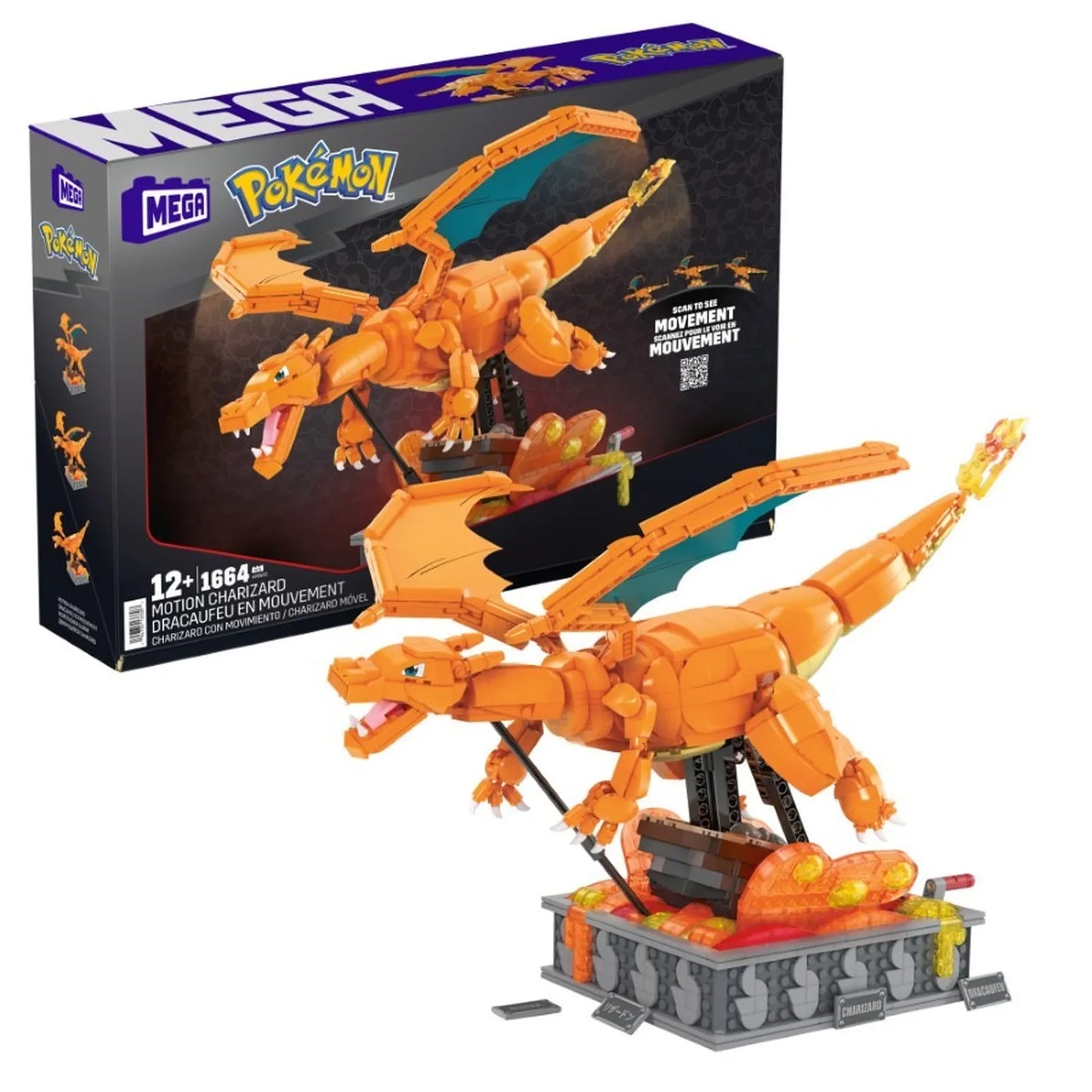 Mattel  Mega Construx Pokemon Motion Charizard, 1664 piese