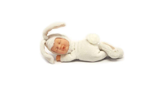 Anne Geddes - Pui de iepuras 23 cm - alb