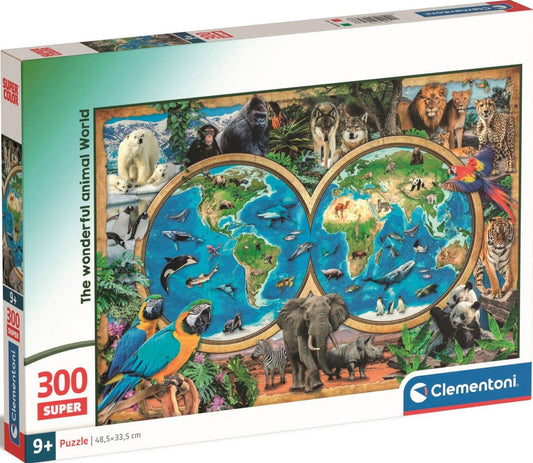 Puzzle Clementoni 300 Piese - Minunata Lume A Animalelor (Harta)