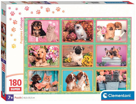 Puzzle Clementoni 180 Piese - Pisicute Si Catelusi (Colaj)
