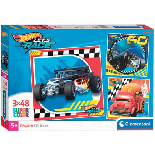Puzzle Clementoni 3X48 Piese - HotWheels