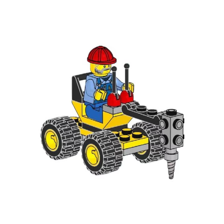 Lego City - Minifigurina Muncitor cu utilaj de forat