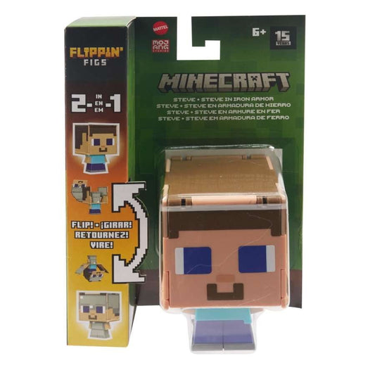 Mattel  Figurina Minecraft 2 in 1 Flippin Figs Steve