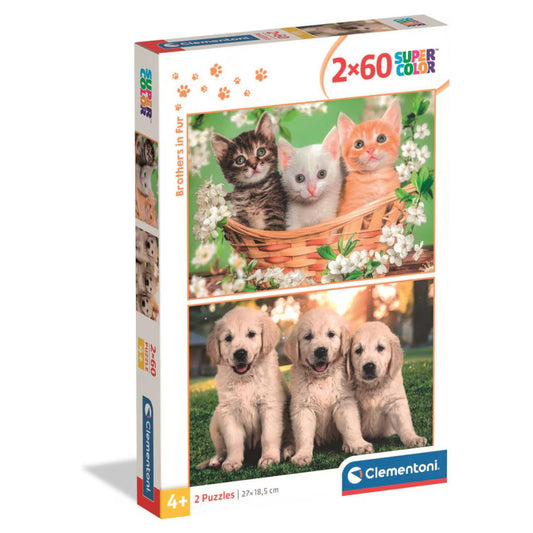Puzzle Clementoni 2x60 Piese - Pisicute Dragalase in Cos