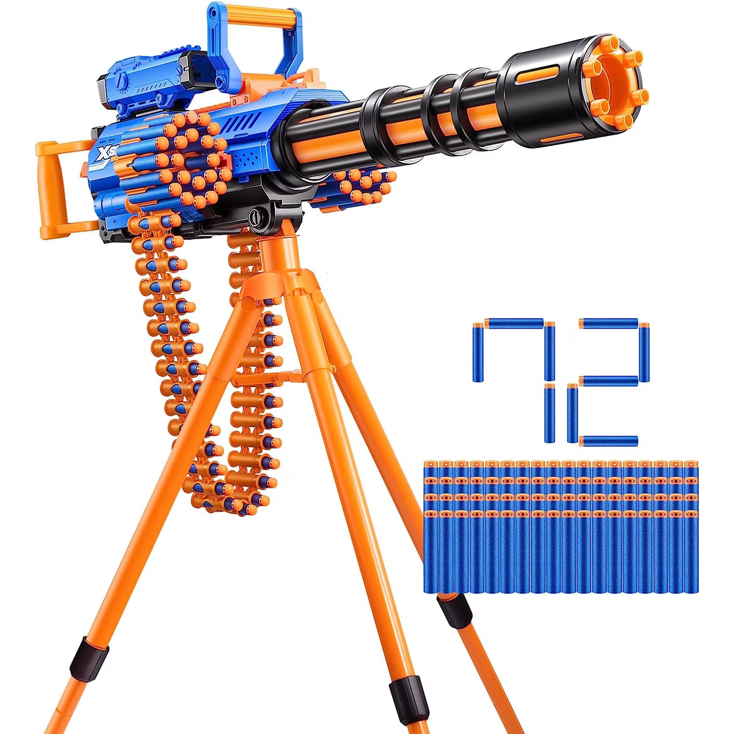 X-Shot - Mitraliera Insanity cu trepied, 72 darts / 2