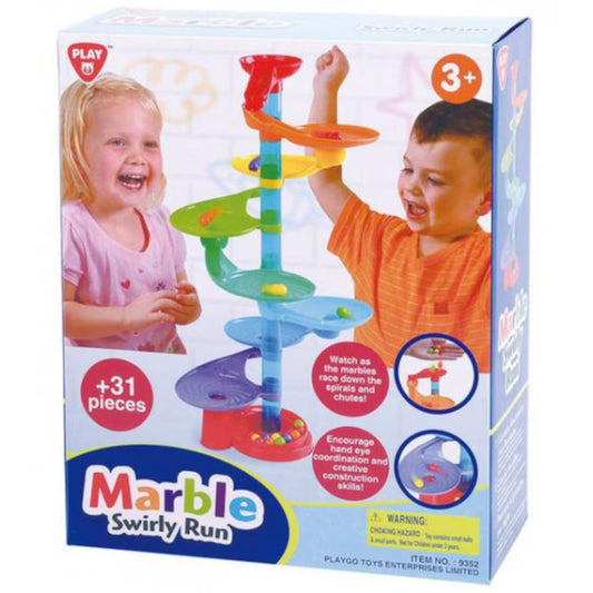 Marble Swirly Run - Pista Spirala Cu Bile, 31+ Piese