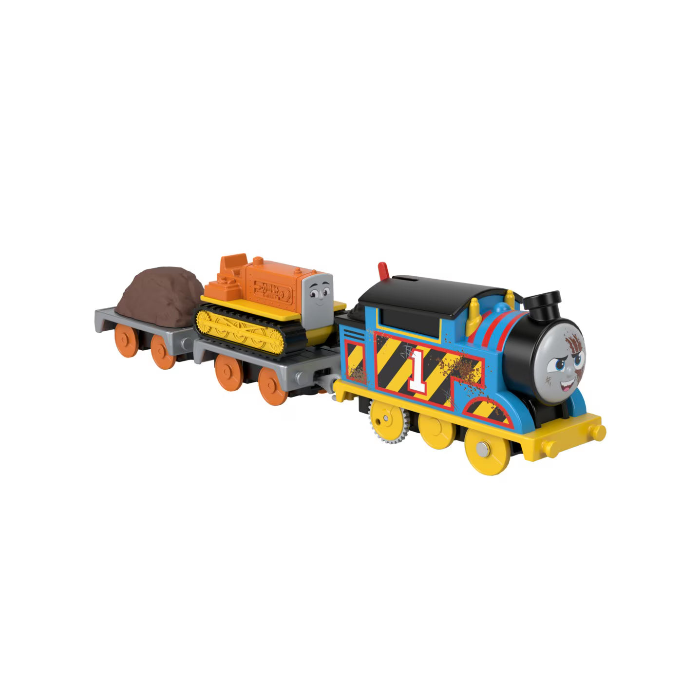 Thomas Track Master Locomotiva cu 2 vagoane Construction Crew Thomas & Terence / 2