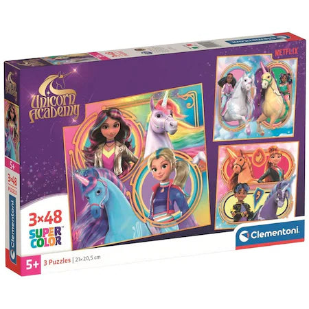 Puzzle Clementoni 3X48 Piese - Academia Unicornilor