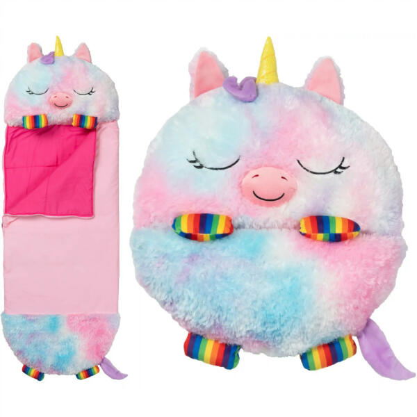 Plus Happy Nappers perna cu sac de dormit - Unicorn Curcubeu Yarisel, 137 cm / 6