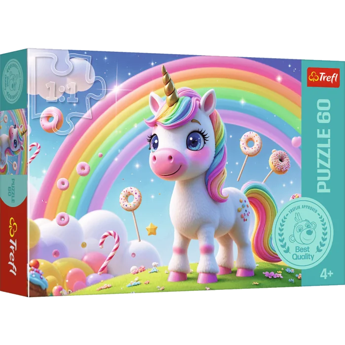 Puzzle 60 piese - Unicorn curcubeu