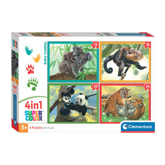 Puzzle 4 In 1 - Baby Cuddles - Animale Dragalase din Savana