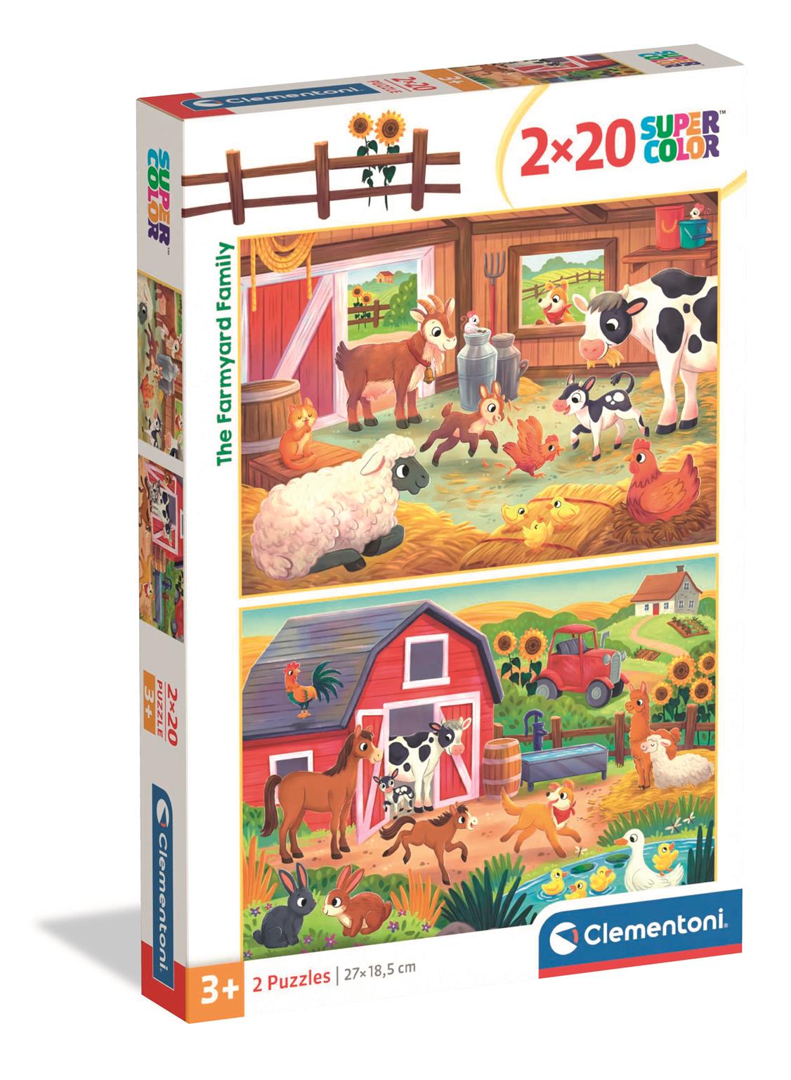 Puzzle 2x20 Piese - Animalele de la Ferma