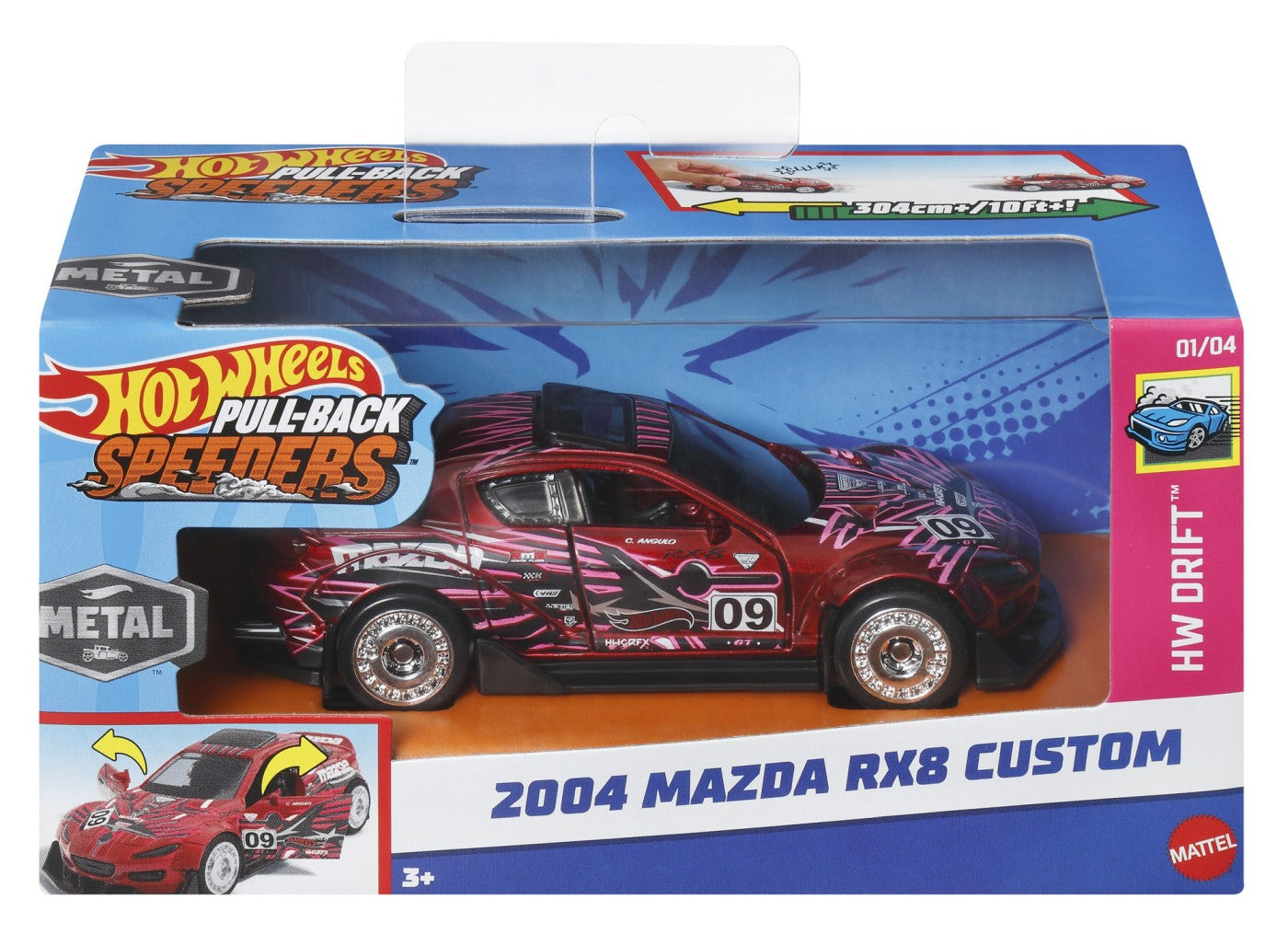 Hot Wheels Pull-back Speeders - 2004 Mazda RX8 Custom