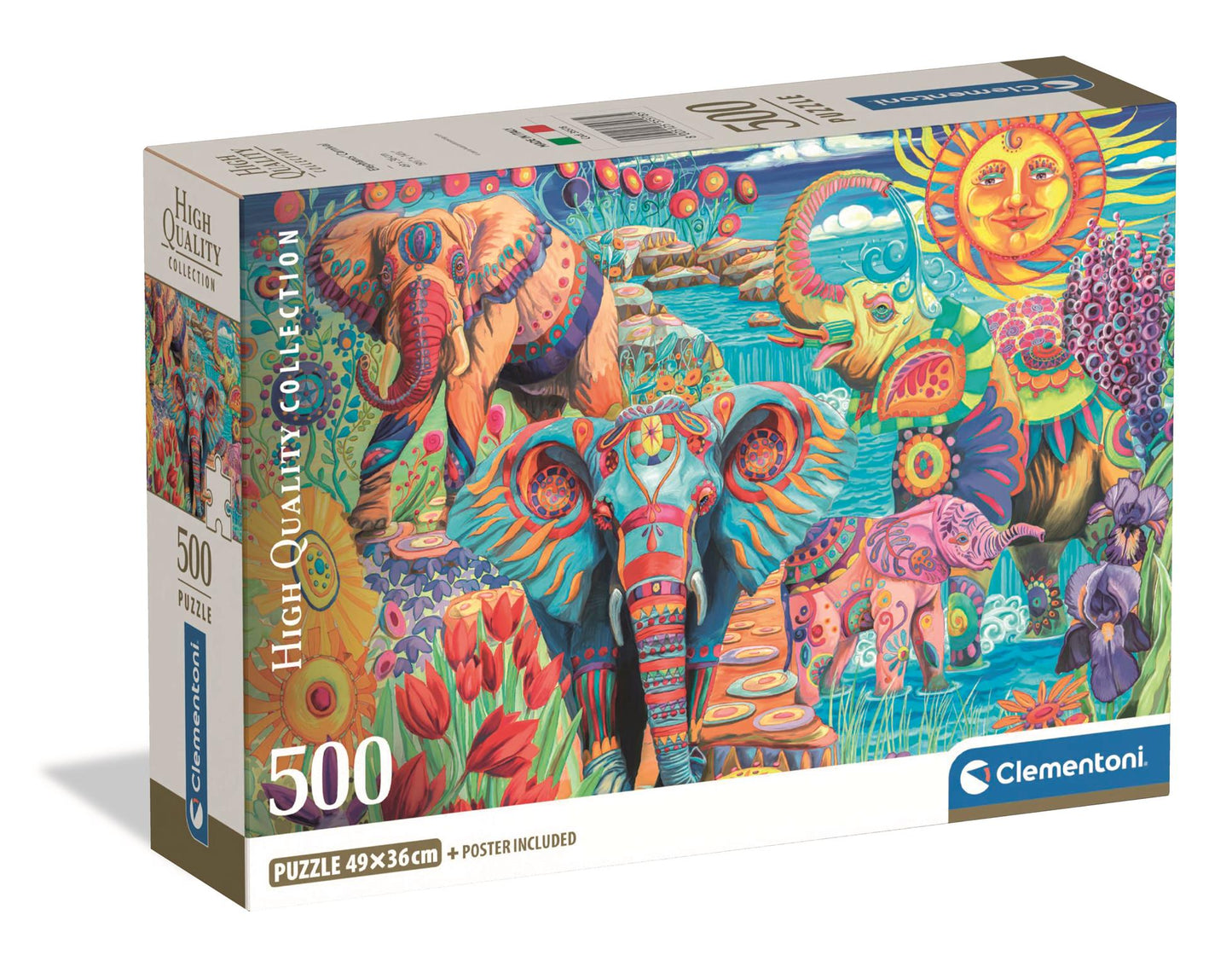 Puzzle Compact 500 Piese - Elephant's Carnival
