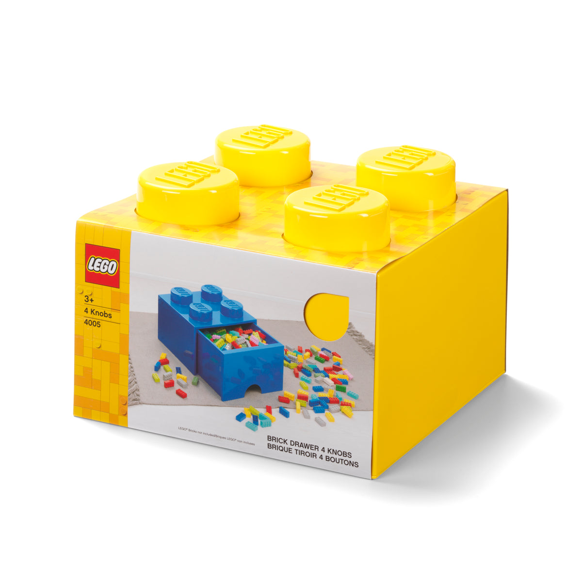 Cutie depozitare LEGO cu sertar 4 (2x2) - Galben